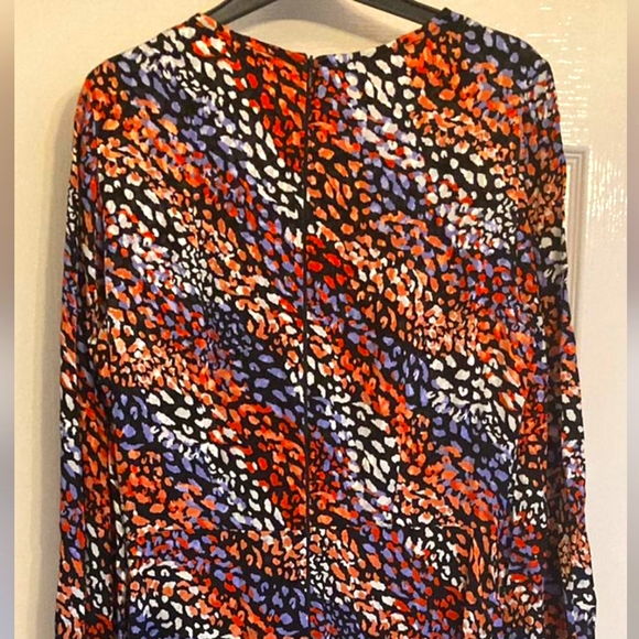 River Island Black Multi Animal Print Ruched Midi Dress Size 12 RRP £50 - Picture 4 of 4